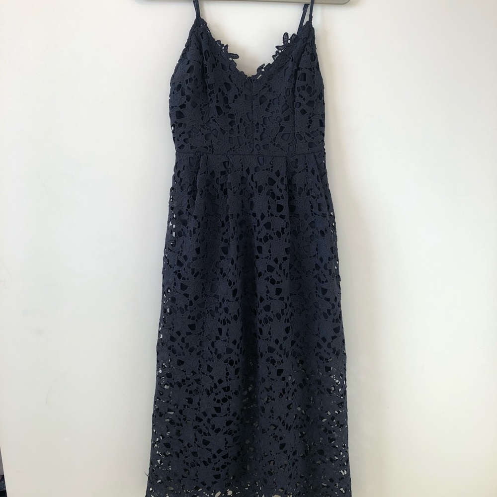 Long Lace Blue Dress